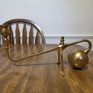 Brass Vintage Cantilever Piano Candlestick Canninbal With Paws
